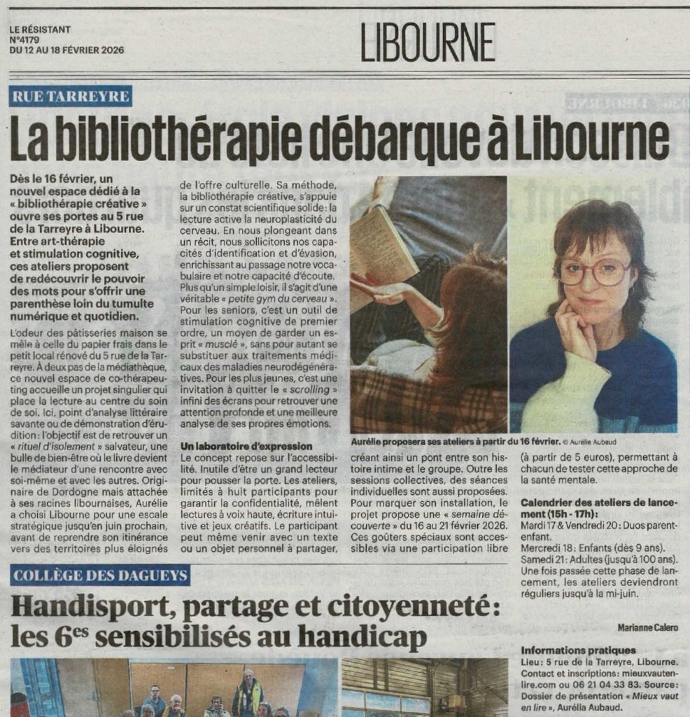 La bibliothérapie débarque à Libourne